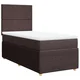 Vidaxl Box spring postelja z vzmetnico temno rjava 100x200 cm blago