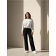 Sinsay - Wide straight leg teksas pantalone sa efektom ispranosti - crno