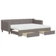 Vidaxl Izvlečna dnevna postelja s predali taupe 80x200 cm blago