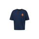 Trendyol Navy Blue Oversize/Wide Cut Geometric Printed 100% Cotton T-Shirt
