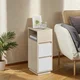 Songmics Komplet nočnih omaric 2 kosa 30x25x65 cm bela