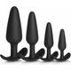 Paloqueth Long.Session Analplug Set from Skin-Friendly Silicone Black 4 pack