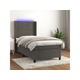Den Box spring postelja z vzmetnico LED temno siva 90x200 cm žamet