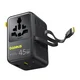 45W Potovalni adapter Baseus PicoGo AG11 (E0307F00) EU/UK/US/AU, 2x AC, 2x USB-A, USB-C z izvlečnim USB-C kablom - black