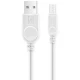Aligator Kroglični kabel microUSB z razširjenim priključkom. 9 mm bele barve