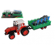 Teddies Traktor z vleko s plugom 53cm plastika z vztrajnikom 2 barvi v blister pakiranju
