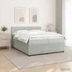 vidaXL Postelja boxspring z vzmetnico Svetlo siva 200 x 200 cm Žamet