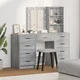 vidaXL vidaXL 3-delni set toaletne mizice z LED siva sonoma inženirski les, (22055070)