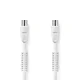 Nedis Koaksialni kabel | IEC (koaksialni) moški | IEC (koaksialni) ženski | Ponikljano | 120 dB | 75 ohmov | Štirje ščiti | 2,00 m | Okrogla | PVC | Bela | Oznaka