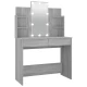 Vidaxl Toaletna mizica z LED lučkami siva sonoma 96x40x142 cm