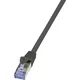LogiLink RJ45 omrežni priključni kabel CAT 7 S/FTP 0.50 m črne barve s pozlačenimi vtičnimi kontakti, z zaščito pred gorenjem, z zaščito