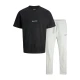 JACK & JONES Obleka za doma JORNORREBRO črna/pegasto bela