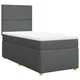 Vidaxl Box spring postelja z vzmetnico temno siva 90x190 cm blago