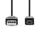 Nedis CCGB60300BK20 - Kabel USB 2.0 | Vtič A - Mini 5-pinski vtič | 2 m | Črna