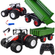 JOKOMISIADA Daljinsko voden veliki rdeči traktor s prikolico + lučjo RC0602