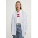 Bombažna srajca Tommy Jeans ženska, DW0DW20209