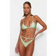 Trendyol Green Cut Out/Windowed High Leg Bikini Bottoms