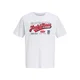 JACK & JONES Majica temno modra / brusnica / bela