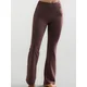 Sinsay - Flare pantalone od scuba materijala Gym Hard - tamno braon