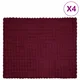 vidaXL Dežnik iz umetnega zajčjega krzna 4 pcs Bordeaux rdeča