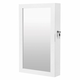 bela zrcalna omarica za nakit s ključavnico, stenski organizator nakita, 37 x 10 x 67 cm | SONGMICS
