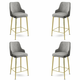 HANAH HOME Set 4 barske stolice Enox Grey Gold