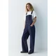 Pull&Bear Kavbojke z naramnicami temno modra