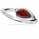 MOISS Eleganten srebrn prstan z rdečim granatom RG000 (Obseg 56 mm)