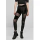 Womens Velvet Tech Mesh Leggings - Black