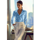 Trendyol Blue Oversize/Clothing Satin Woven Shirt