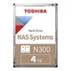 Toshiba 4TB N300 NAS 3,5 SATA 6Gb/s 7200rpm 512MB HDD disk