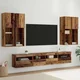 Set Zidnog TV Ormara s LED Osvjetljenjem Zidne 7 pcs Staro drvo