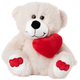 Plišana igračka Amek Toys - Medo bijeli s crvenim srcem, 19 cm