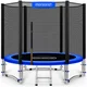 Trampolin z varnostno mrežo JUMP, O244cm, črno/modra Monzana