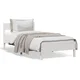 shumee vidaXL Posteljni okvir brez vzmetnice bel 75x190 cm masiven borov les