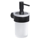 Gedy - Zidni dozator sapuna PIRENEI 110 ml mlečno staklo/mat crna