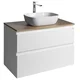 AQUALINE ALTAIR II Stenska Kopalniška Omara, Beli/Dub, 87,5 cm, MDF/Lamino