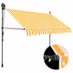 vidaXL Ročno zložljiva tenda z LED lučmi 300 cm bela in oranžna