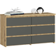 AKORD KOMODA CL100 6SZ OAK ARTISAN/GRAY, (21703211)