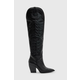Kožne kaubojske čizme AllSaints ROXANNE za žene, boja: crna, s debelom potpeticom