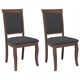 Vidaxl Jedilni stoli z blazinami 2 kosa Brown Solid Wood Rubber