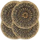Vidaxl Pogrinjki 4 kosi temno modri 38 cm okrogli iz jute
