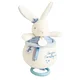 Plyšový zajačik s melódiou Bunny Sailor Music Box Perlidoudou Doudou et Compagnie modrý 14 cm v darčekovom balení od 0 mes DC3520