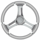 Osculati B Soft Polyurethane Steering Wheel Grey/Stainless Steel 350mm