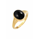 ELLI Prstan Edelstein Ring, zlata, črna