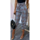 HIGH WAIST PLAID PANTS ALEJANDRINA blue