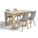 Jedilni set 1 + 4, miza UMEKO 120x80 cm hrast sonoma + sivi stol KITO