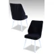 Hanah Home Set stolica Pufi, 48x90x43 cm, 2 komada, Crno-bele