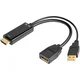 PremiumCord Adapter HDMI na DisplayPort moški/ženski z napajalnikom USB