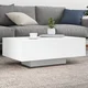 Vidaxl Klubska mizica z LED lučmi bela 85x55x31 cm